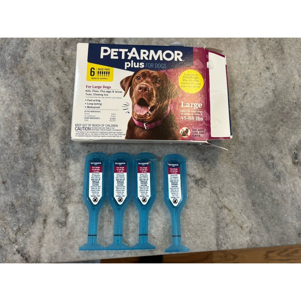 PetArmor Plus Flea/Tick Protection for Dogs 45 to 88 lbs - Pk of 4